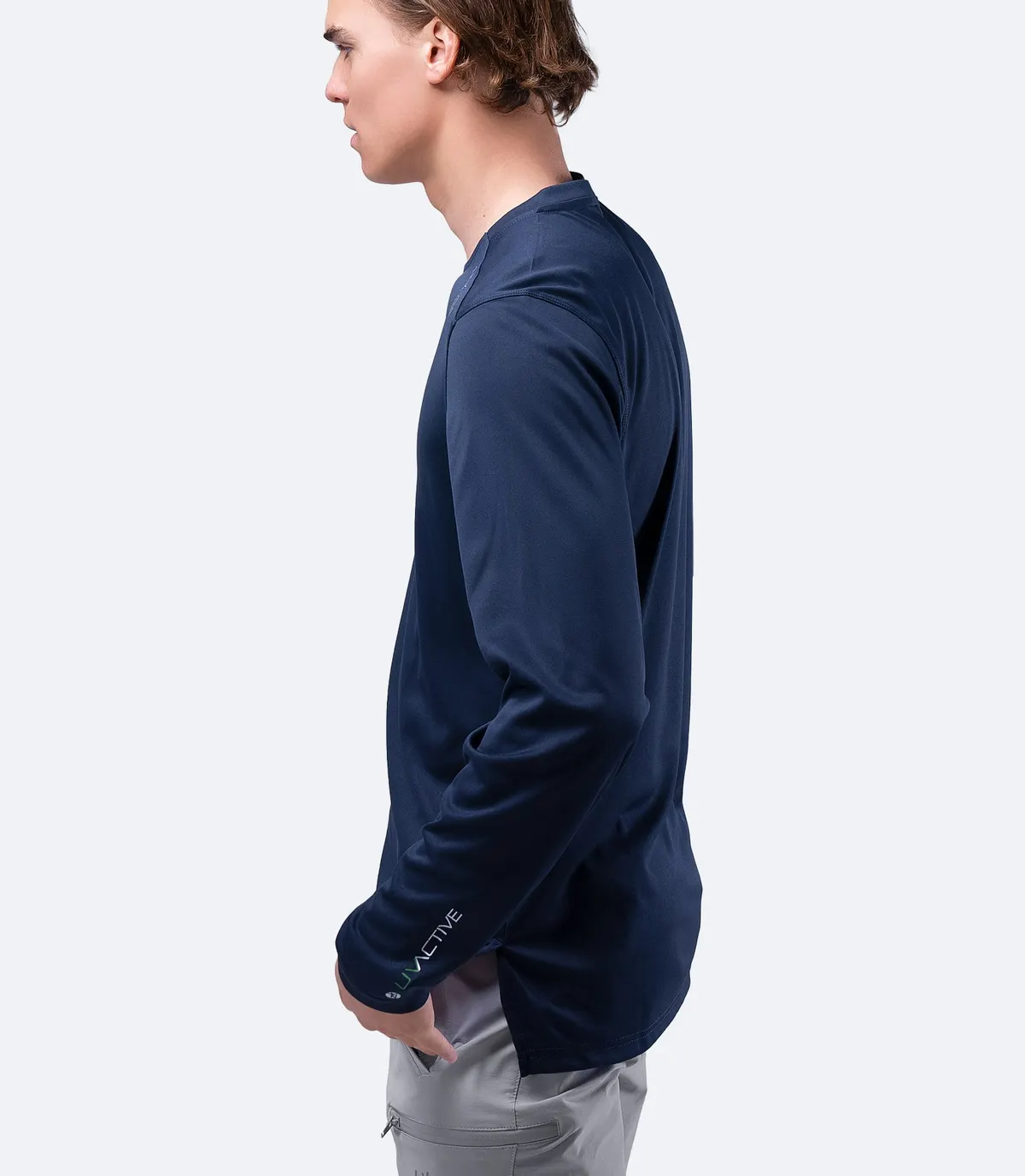 Mens UVActive Long Sleeve Top - Navy, image 5