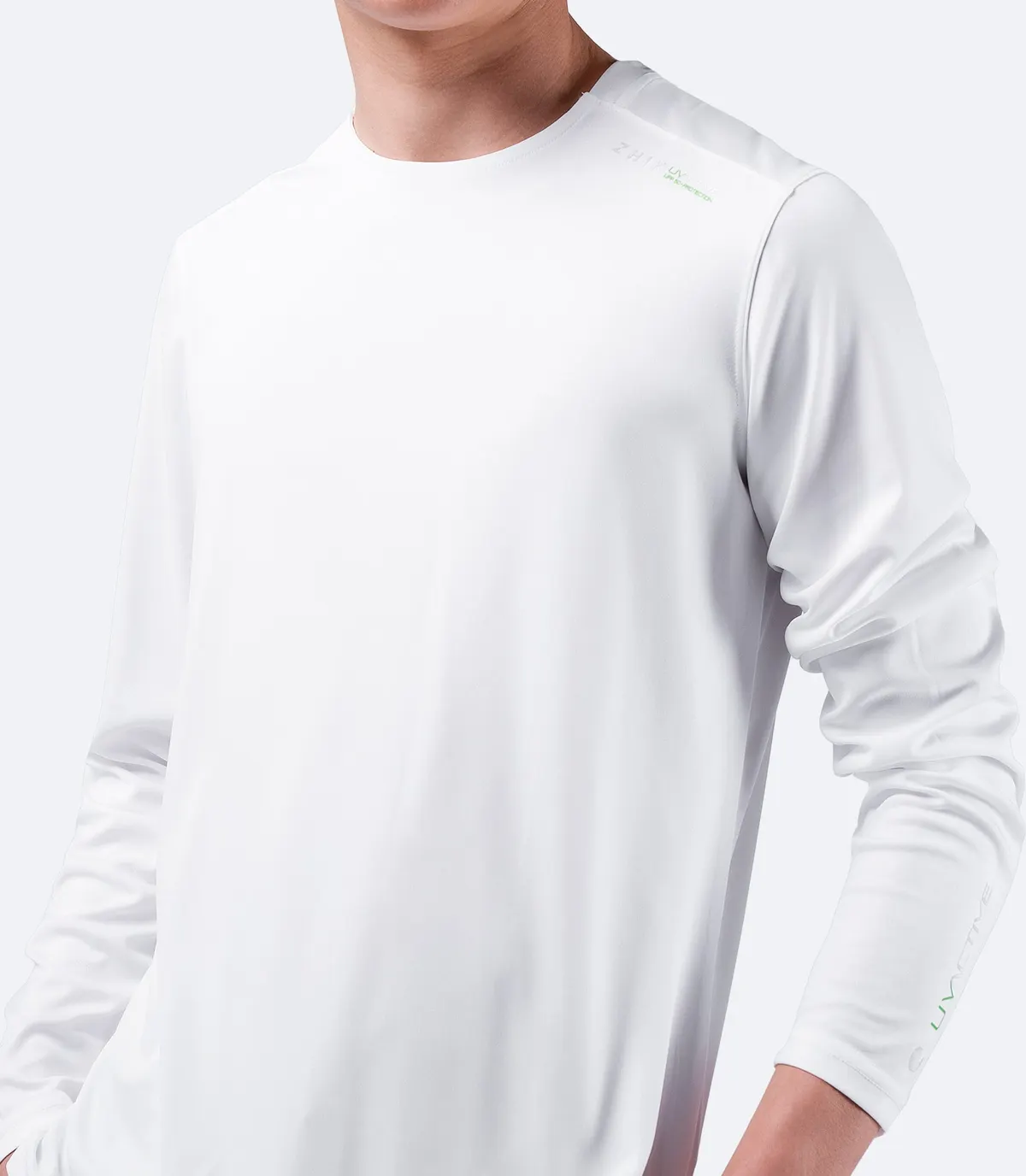 Mens UVActive Long Sleeve Top - White, image 4