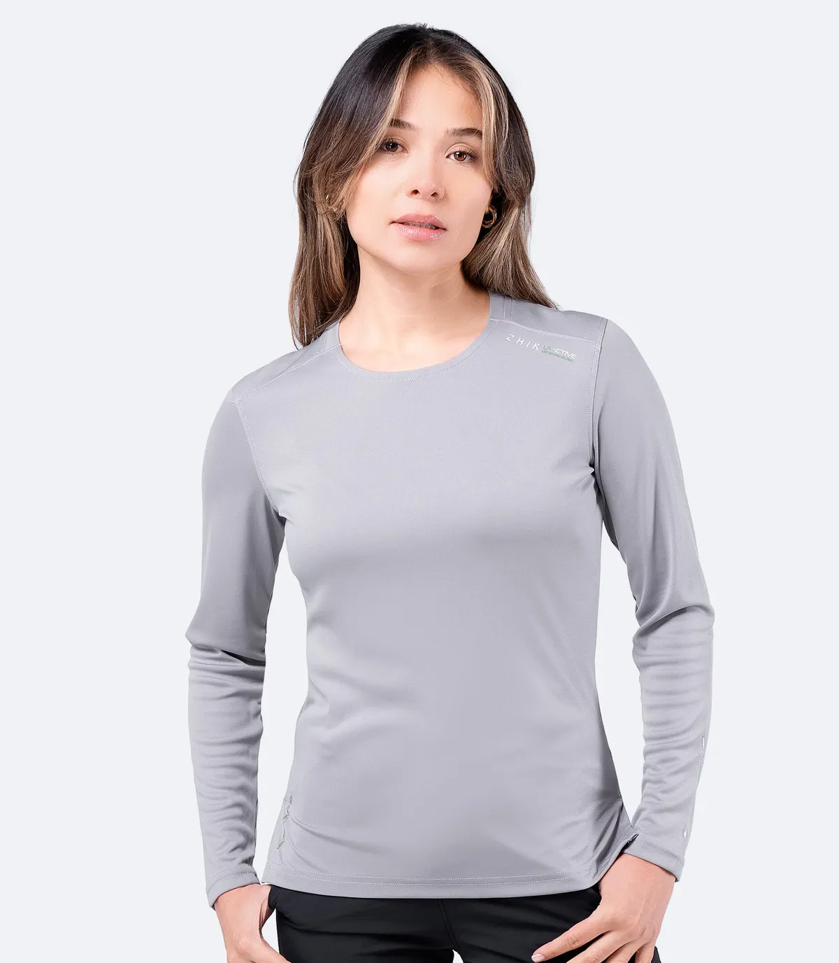 Womens UVActive Long Sleeve Top - Grey, image 6