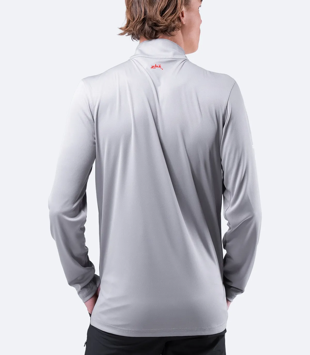 Mens UVActive High Collar 1/4 Zip Top - Grey, image 3