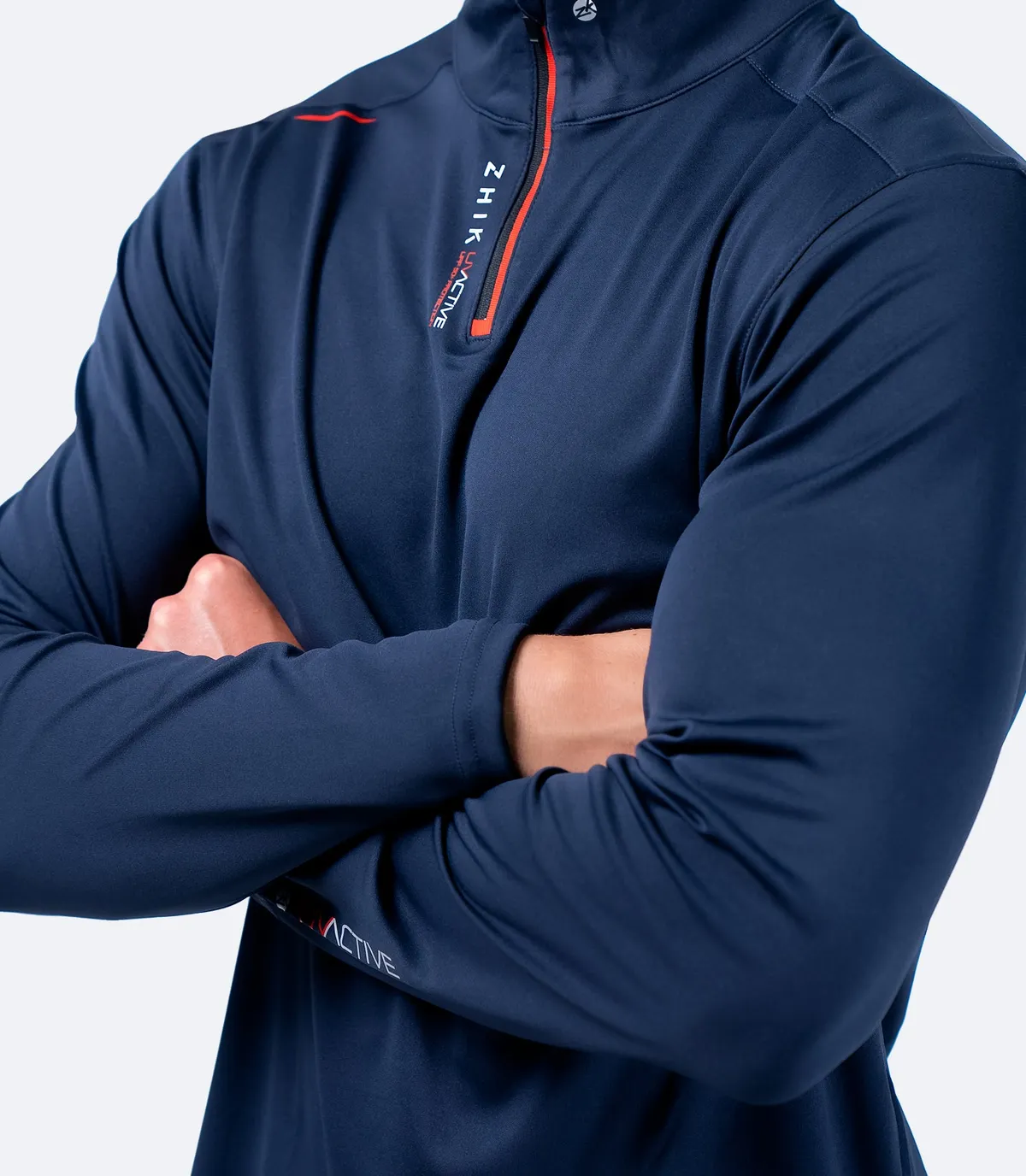 Mens UVActive High Collar 1/4 Zip Top - Navy, image 5