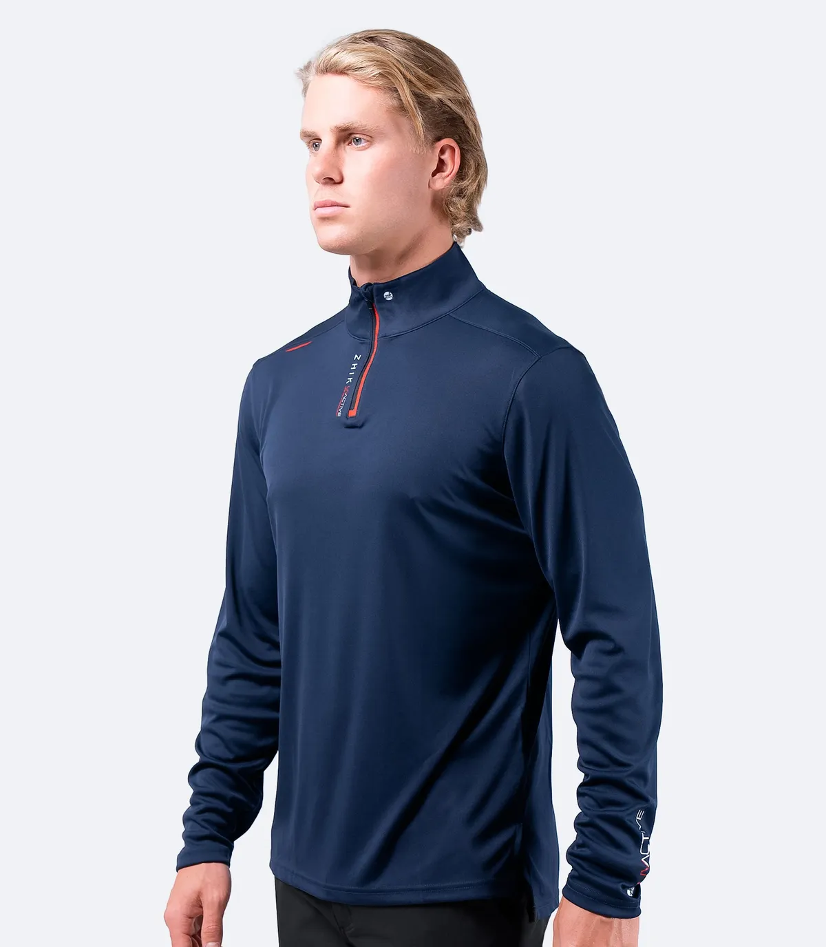 Mens UVActive High Collar 1/4 Zip Top - Navy, image 4