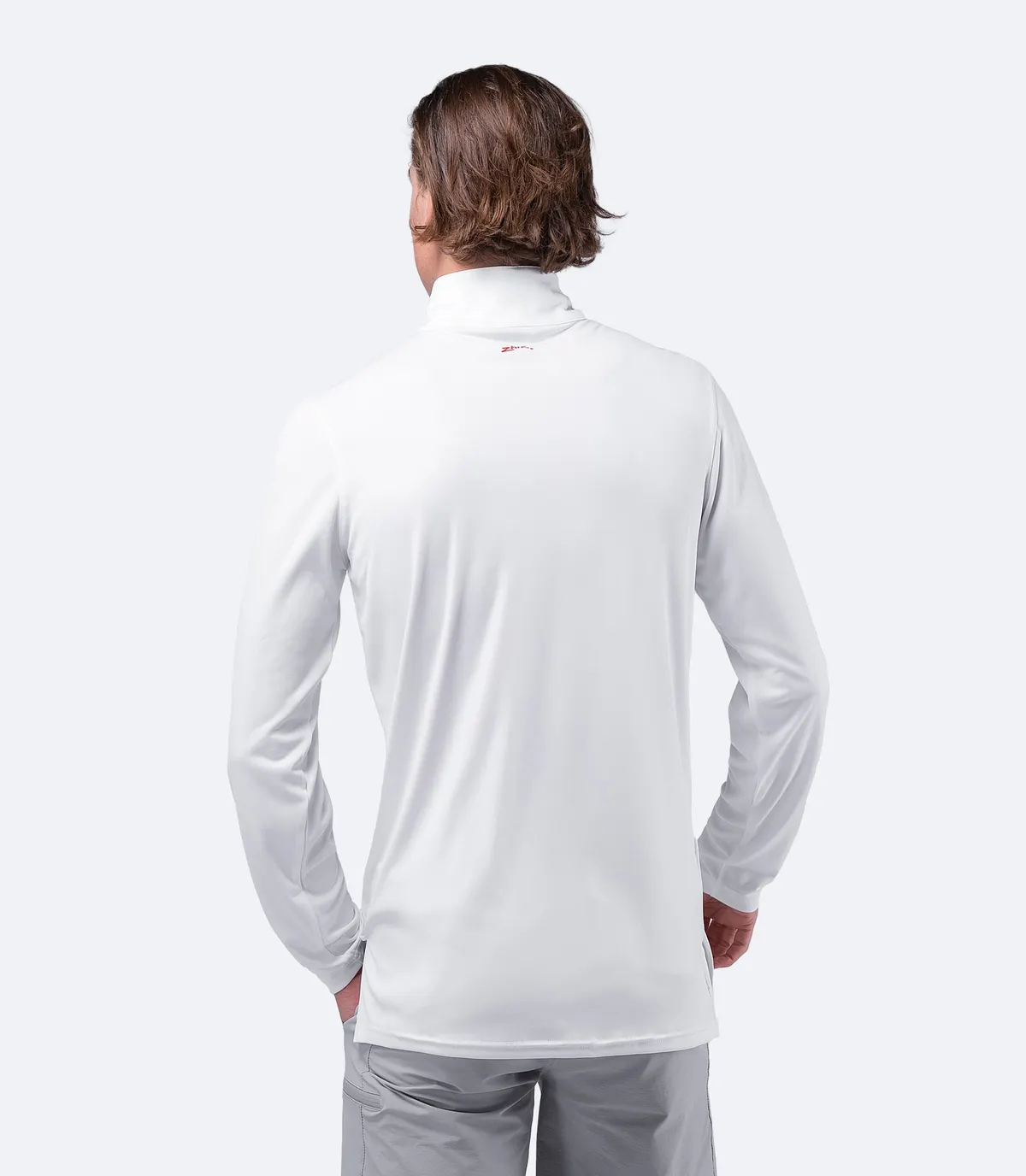 Mens UVActive High Collar 1/4 Zip Top - White, image 3