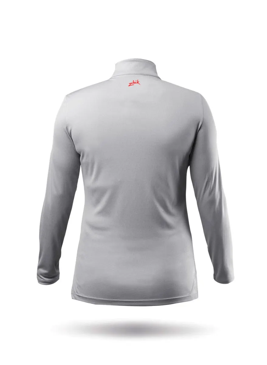 Womens UVActive High Collar 1/4 Zip Top - Grey, image 8