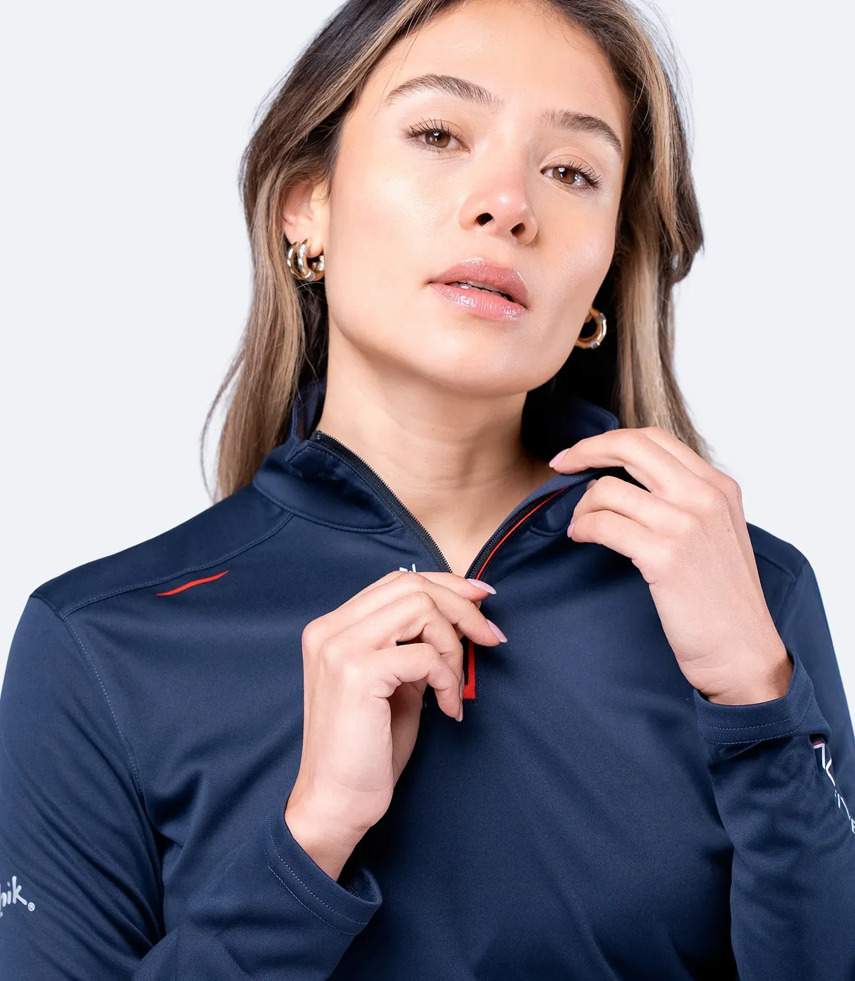 Womens UVActive High Collar 1/4 Zip Top - Navy, image 4