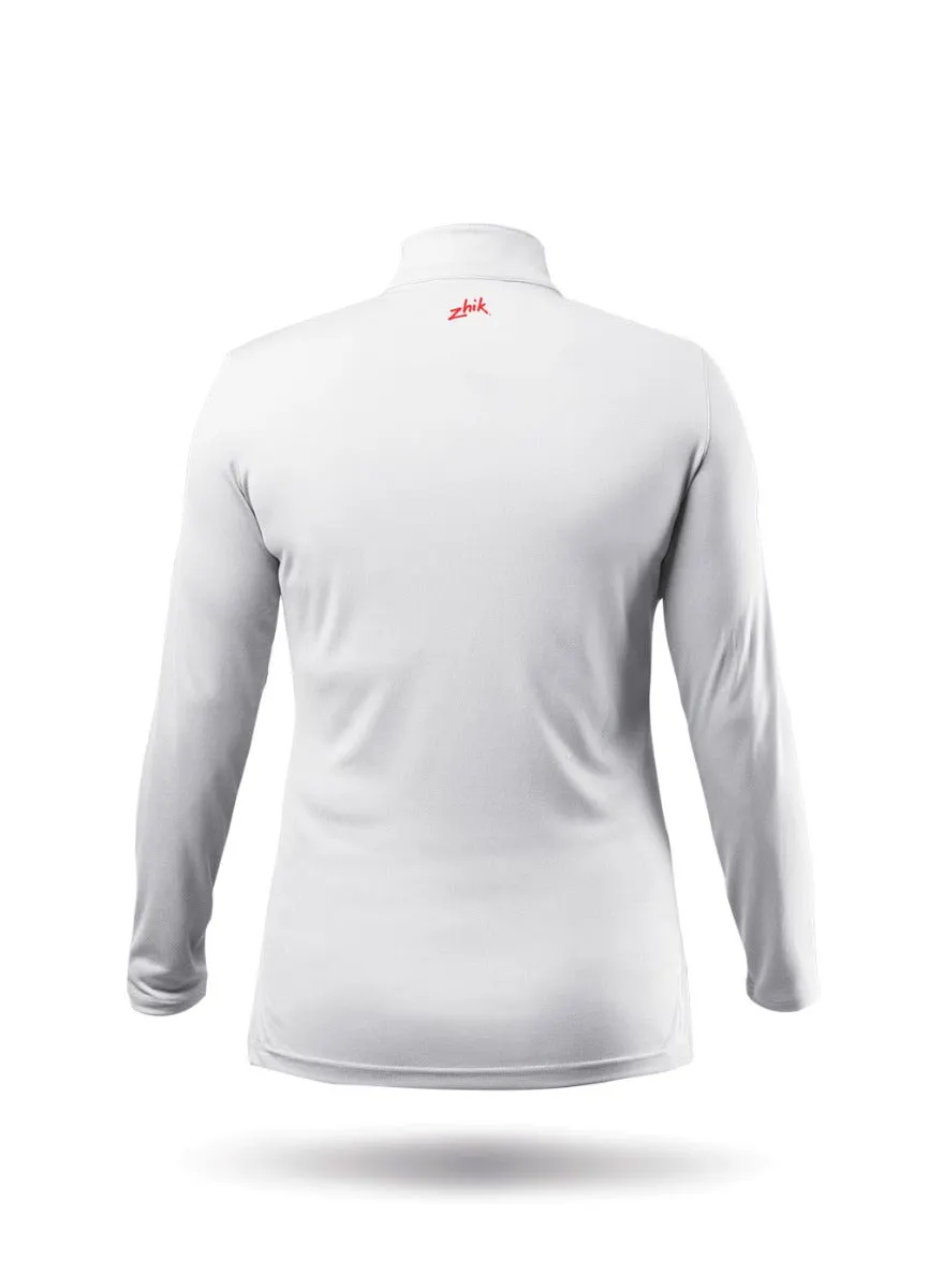 Womens UVActive High Collar 1/4 Zip Top - White, image 9