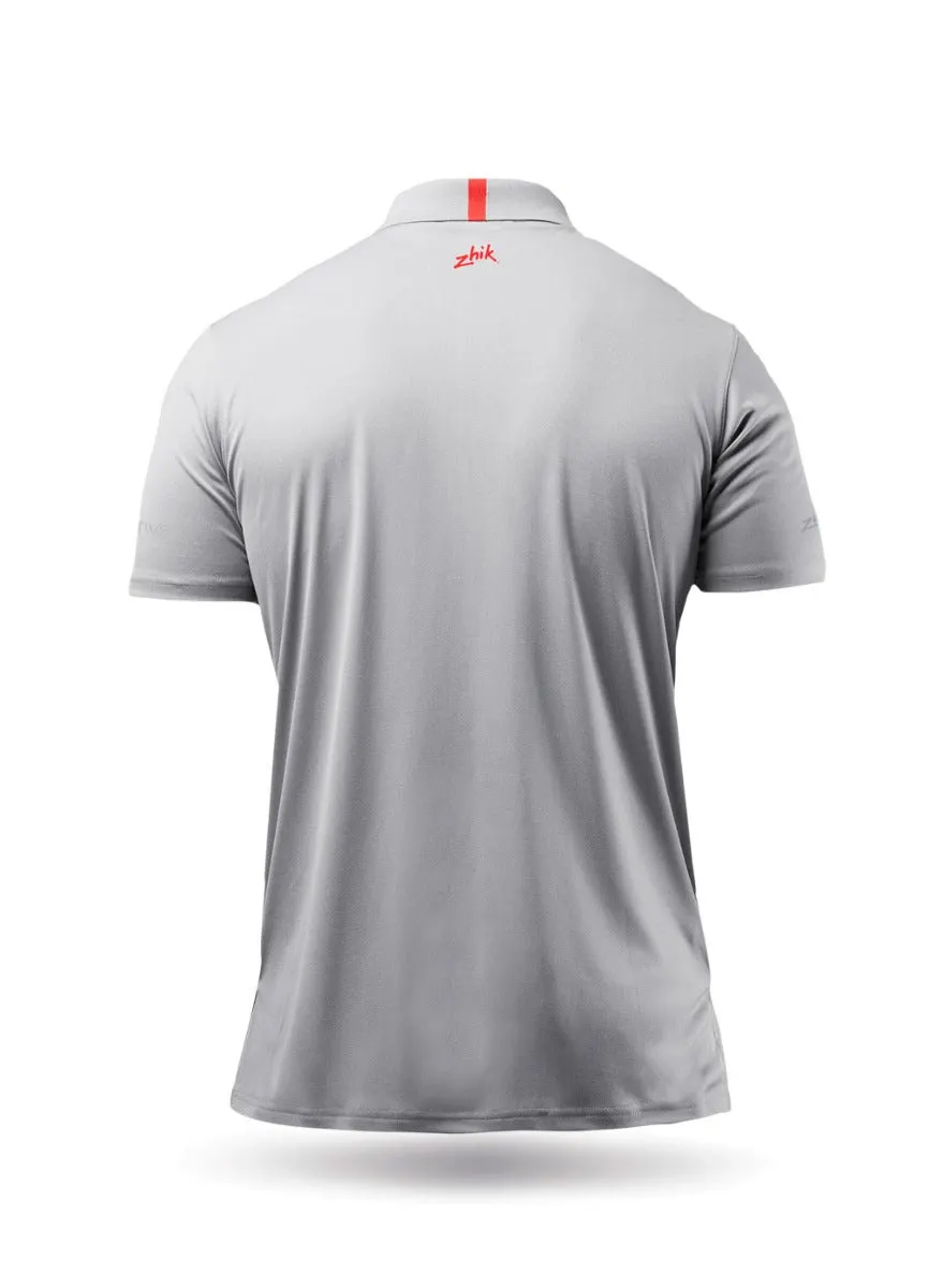 Mens UVActive Zip Sports Polo - Grey, image 9