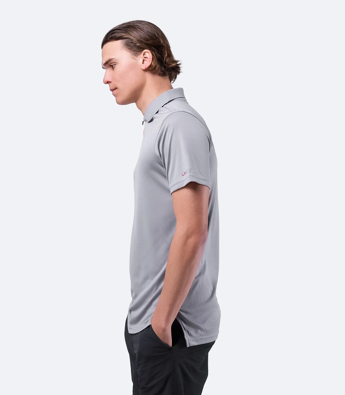 Mens UVActive Zip Sports Polo - Grey, image 4