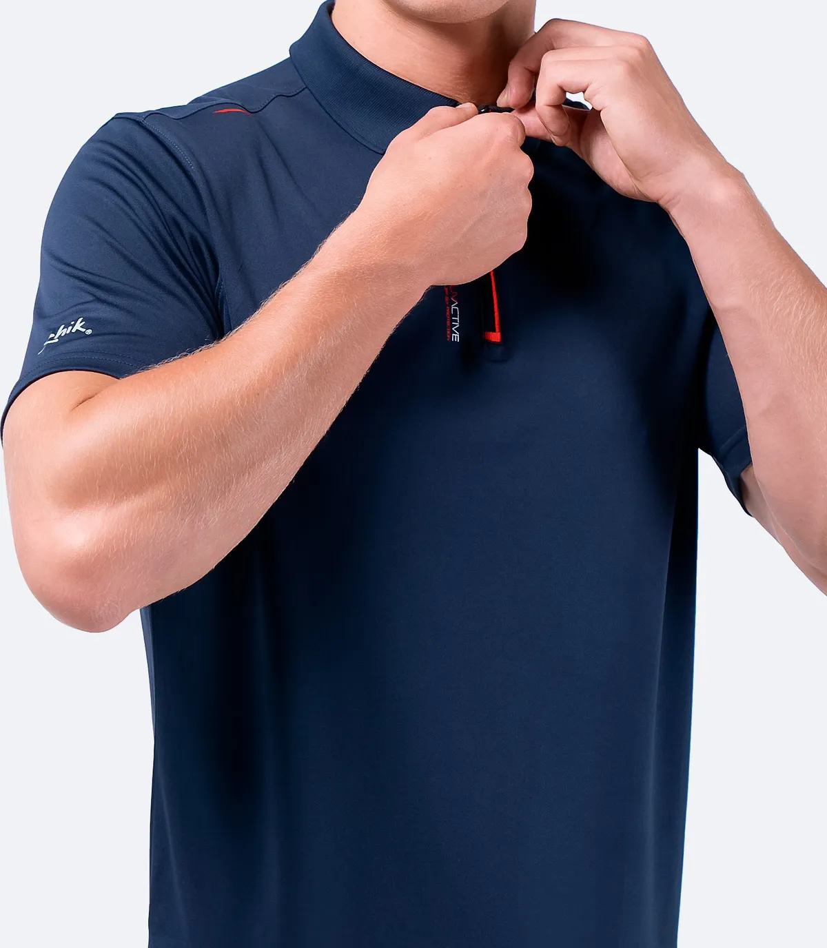 Mens UVActive Zip Sports Polo - Navy, image 5