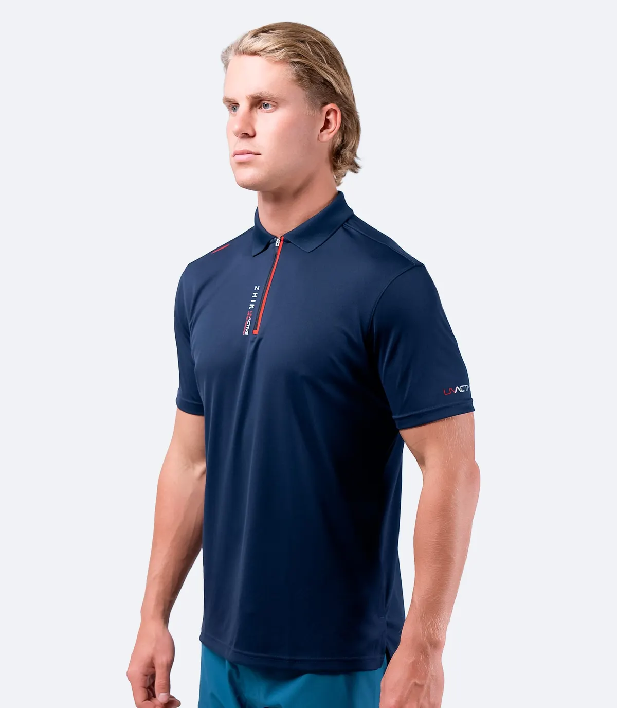 Mens UVActive Zip Sports Polo - Navy, image 6