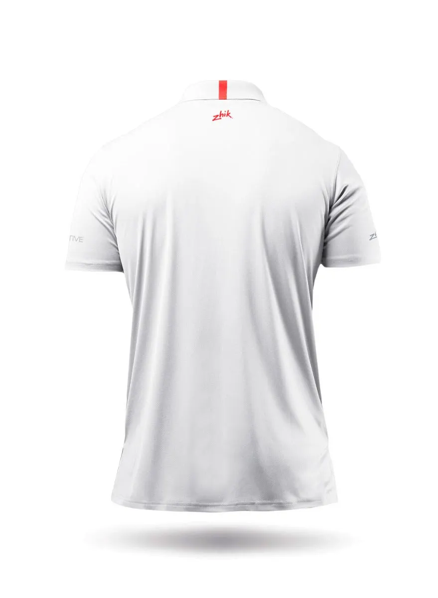 Mens UVActive Zip Sports Polo - White, image 7