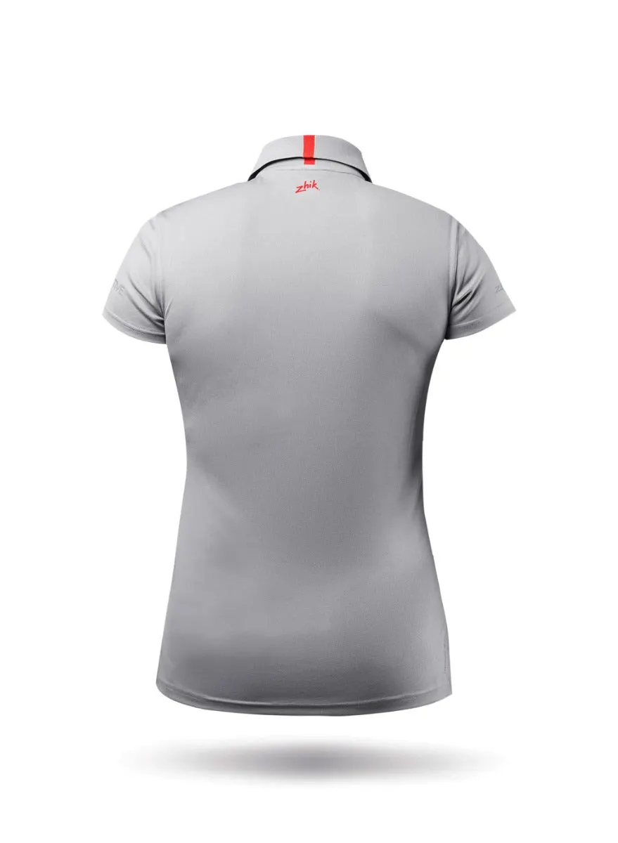 Womens UVActive Zip Sports Polo - Grey, image 9
