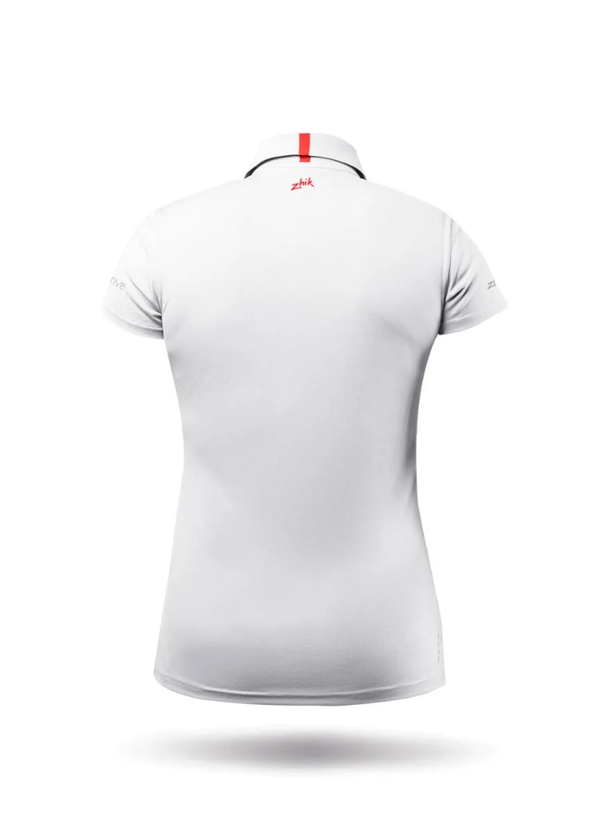 Womens UVActive Zip Sports Polo - White, image 6