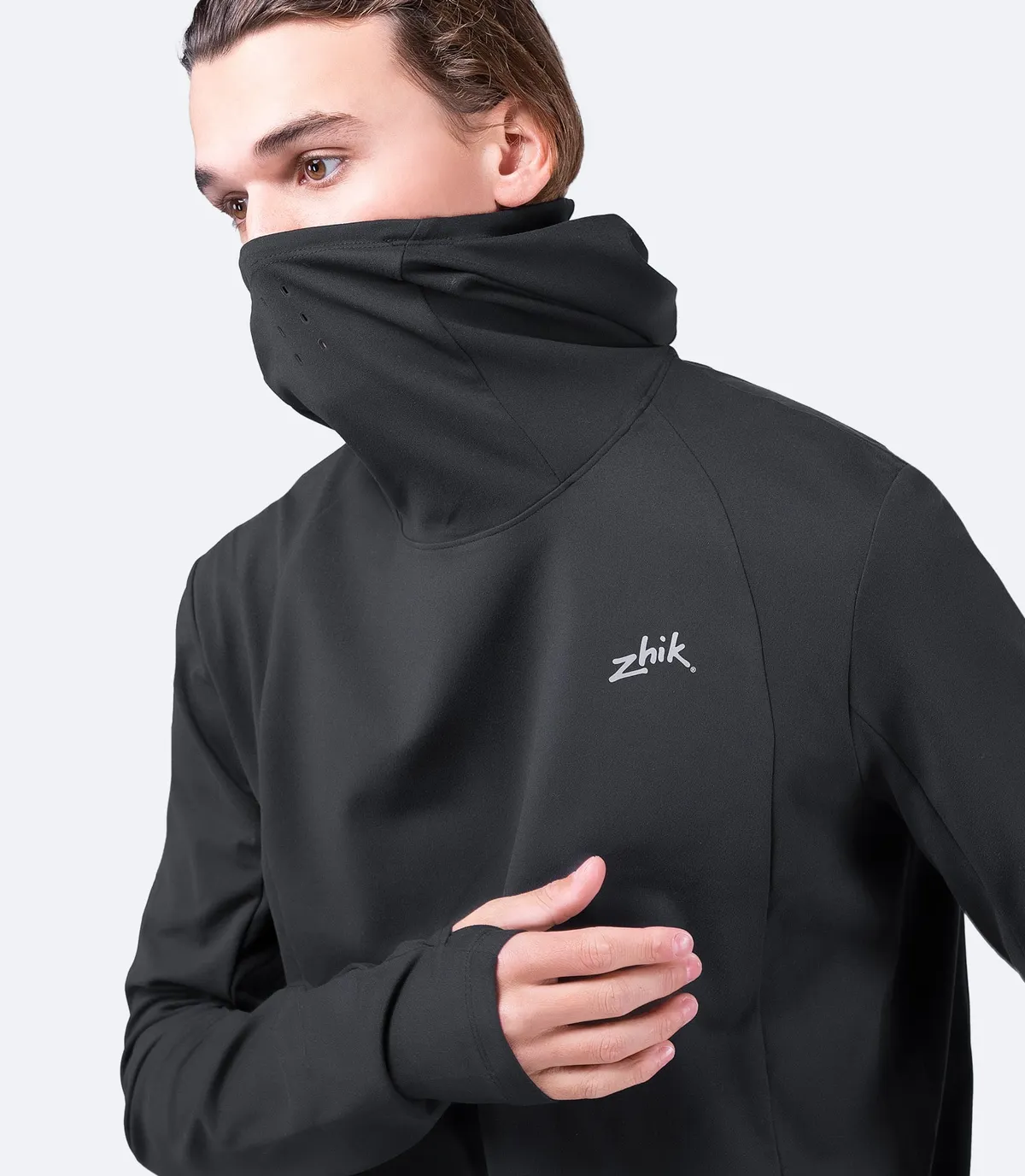 Mens Black ZhikMotion Hooded Top, image 3