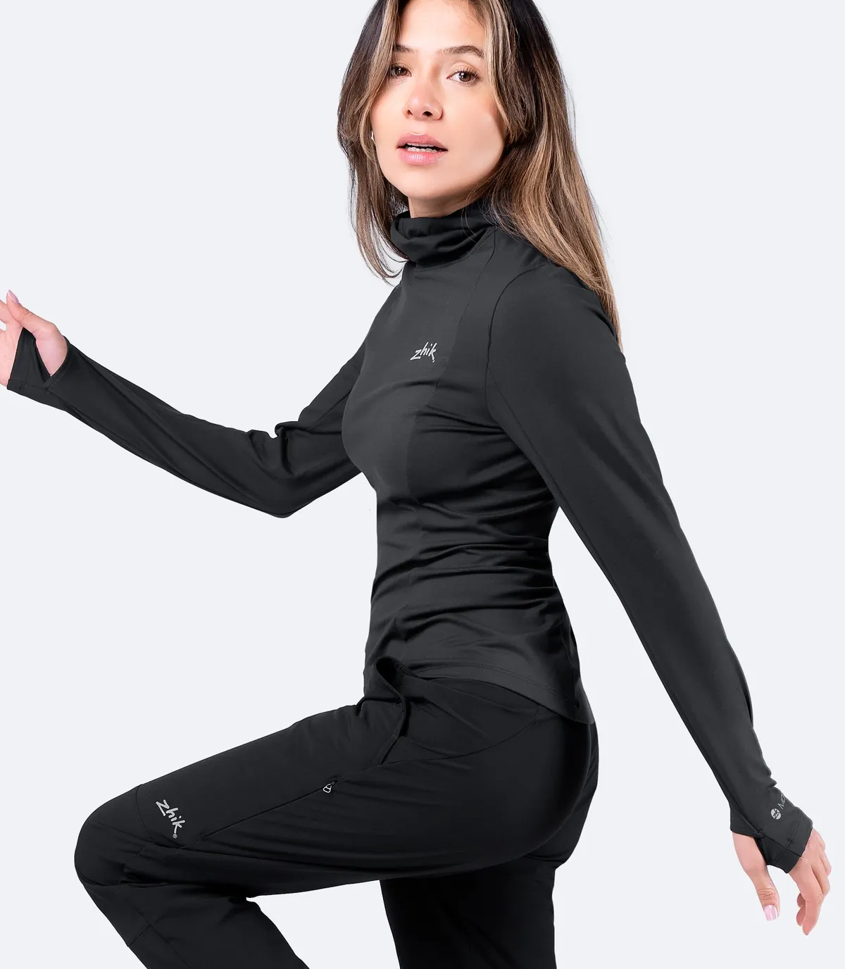 Womens Black ZhikMotion Hooded Top, image 3