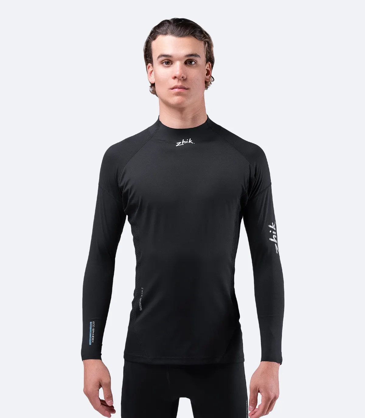 Mens Black Eco Spandex Long Sleeve Top, image 3