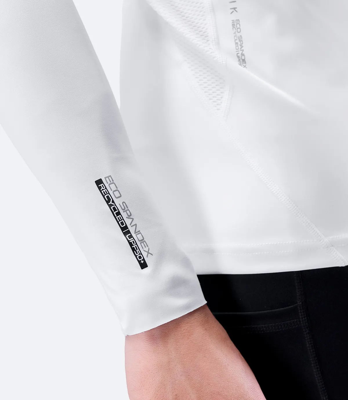 Mens White Eco Spandex Long Sleeve Top, image 6
