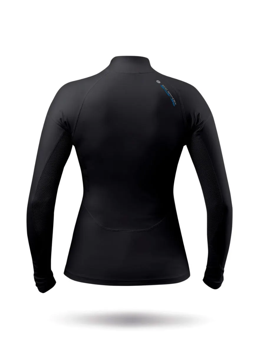 Womens Black Eco Spandex Long Sleeve Top, image 9