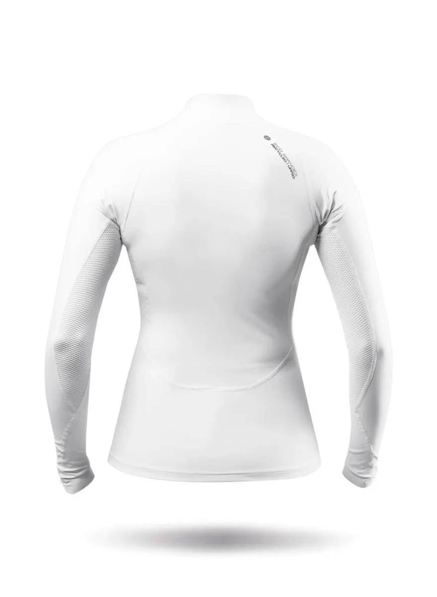 Womens White Eco Spandex Long Sleeve Top, image 8