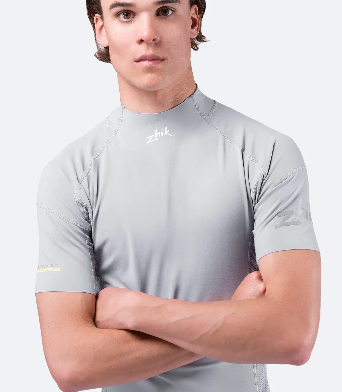 Mens Platinum Eco Spandex Short Sleeve Top, image 3