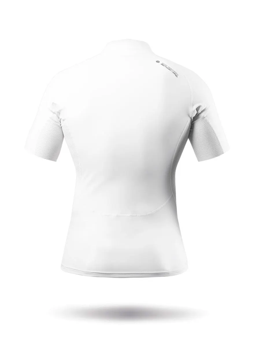 Mens White Eco Spandex Short Sleeve Top, image 7