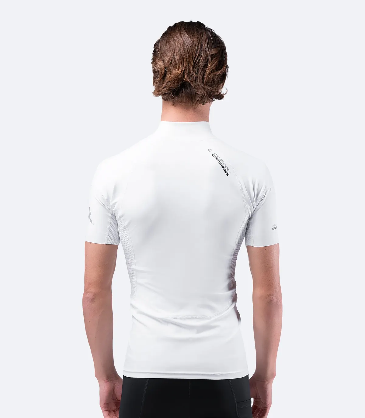 Mens White Eco Spandex Short Sleeve Top, image 6
