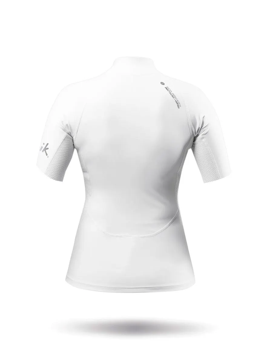 Womens White Eco Spandex Short Sleeve Top, image 8