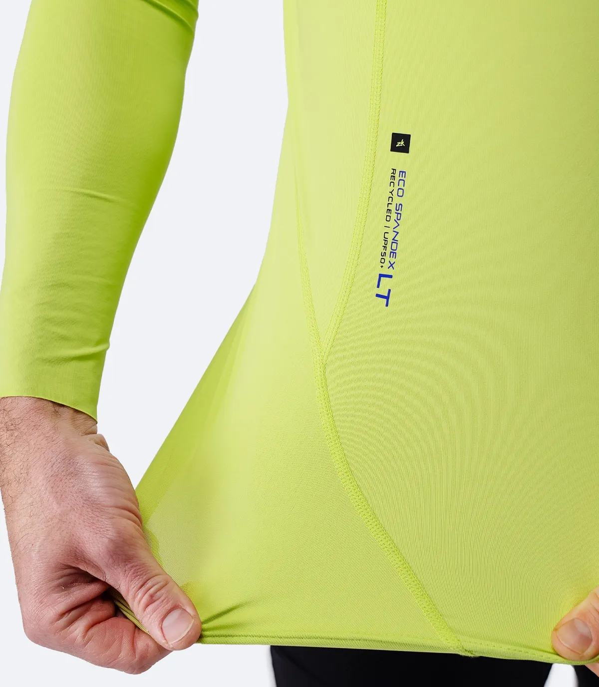 Men's Eco Spandex LT Long Sleeve Baselayer Top - Lime, image 4