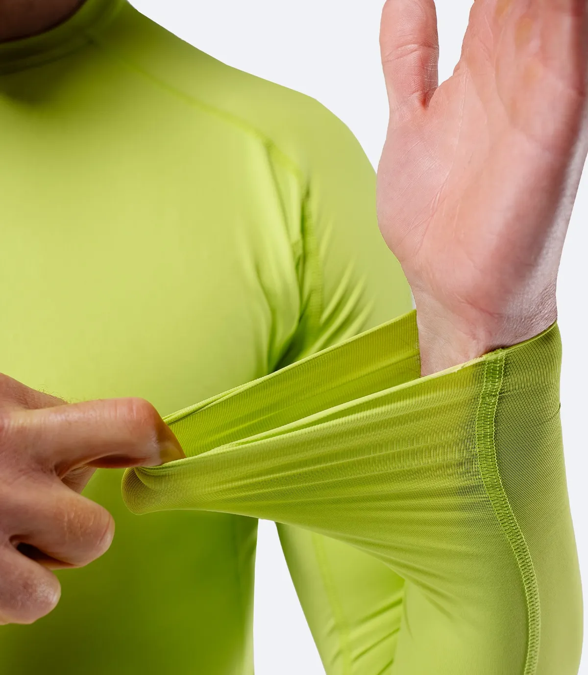 Men's Eco Spandex LT Long Sleeve Baselayer Top - Lime, image 5