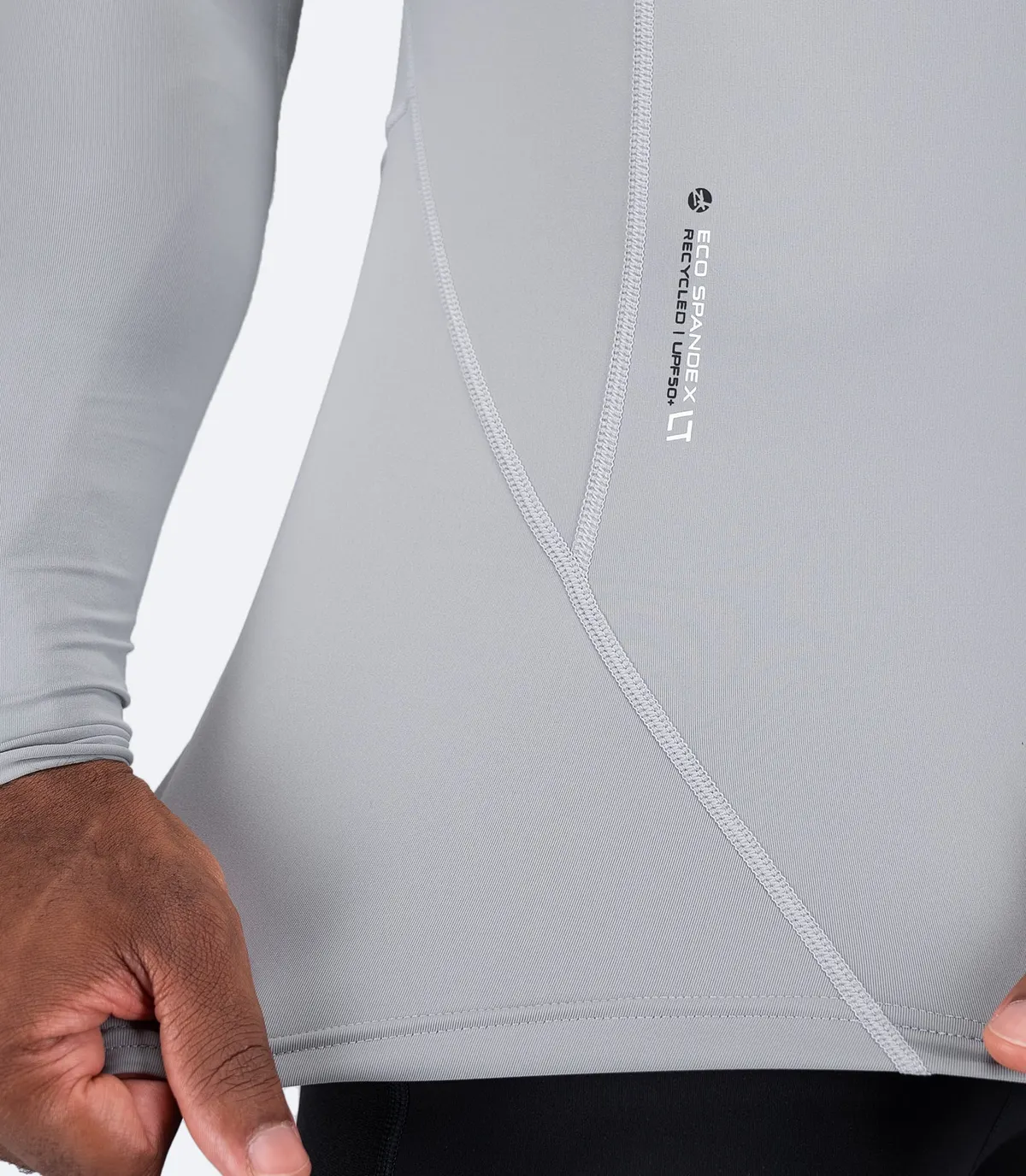 Mens Eco Spandex LT Long Sleeve Baselayer Top - Platinum, image 5