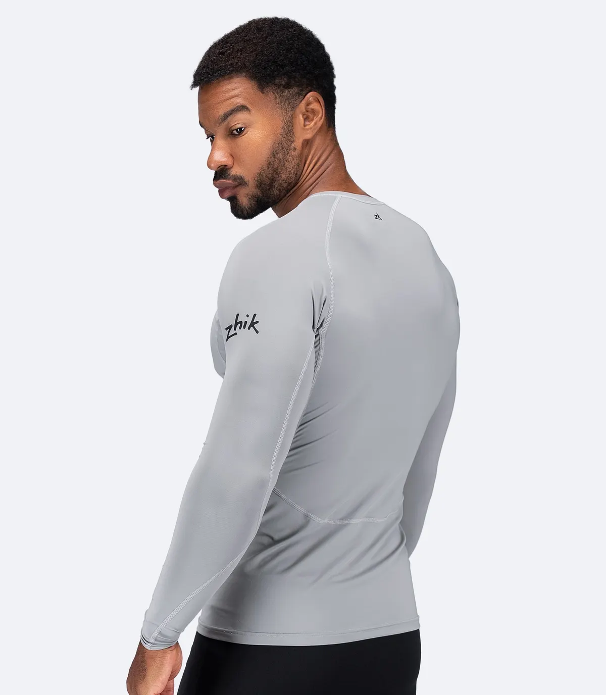 Mens Eco Spandex LT Long Sleeve Baselayer Top - Platinum, image 3