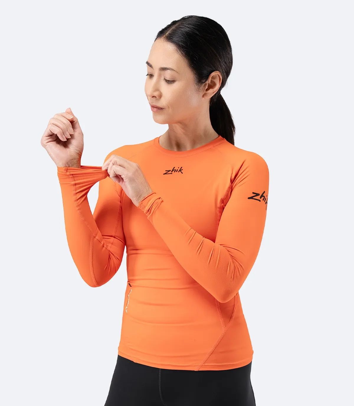 Women's Eco Spandex LT Long Sleeve Baselayer Top - Flame Red, image 3