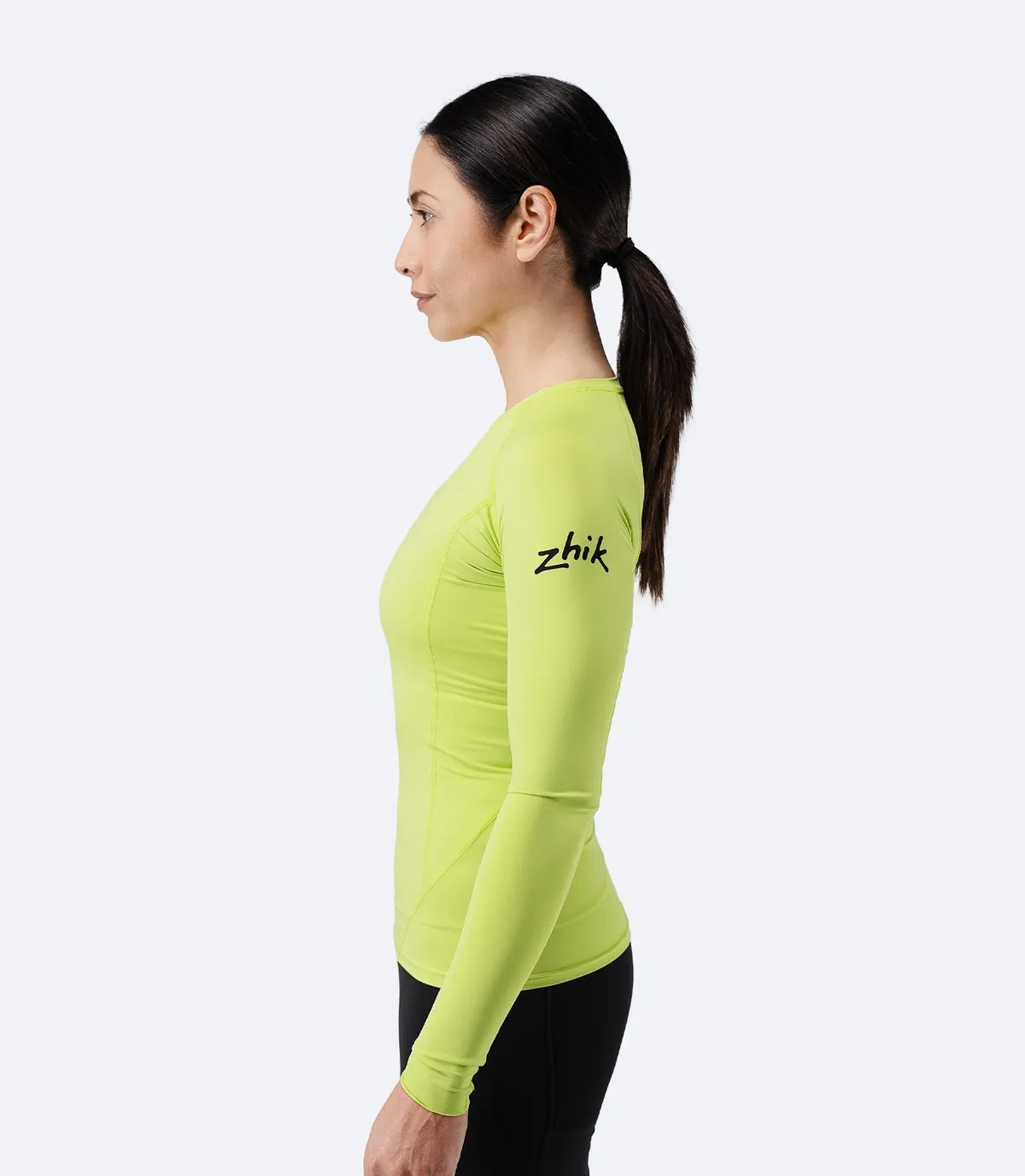 Women's Eco Spandex LT Long Sleeve Baselayer Top Lime, image 4