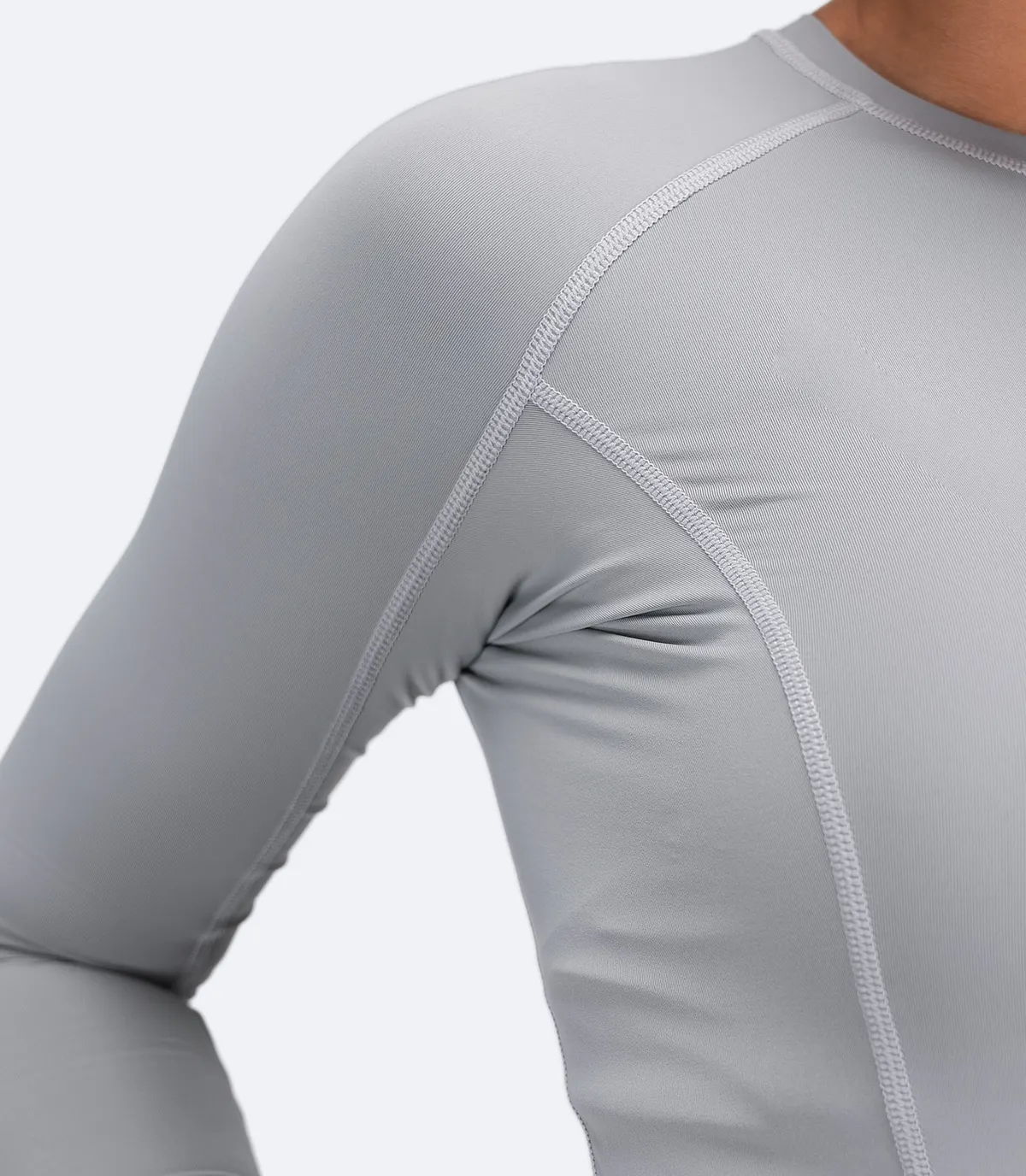 Womens Eco Spandex LT Long Sleeve Baselayer Top - Platinum, image 5