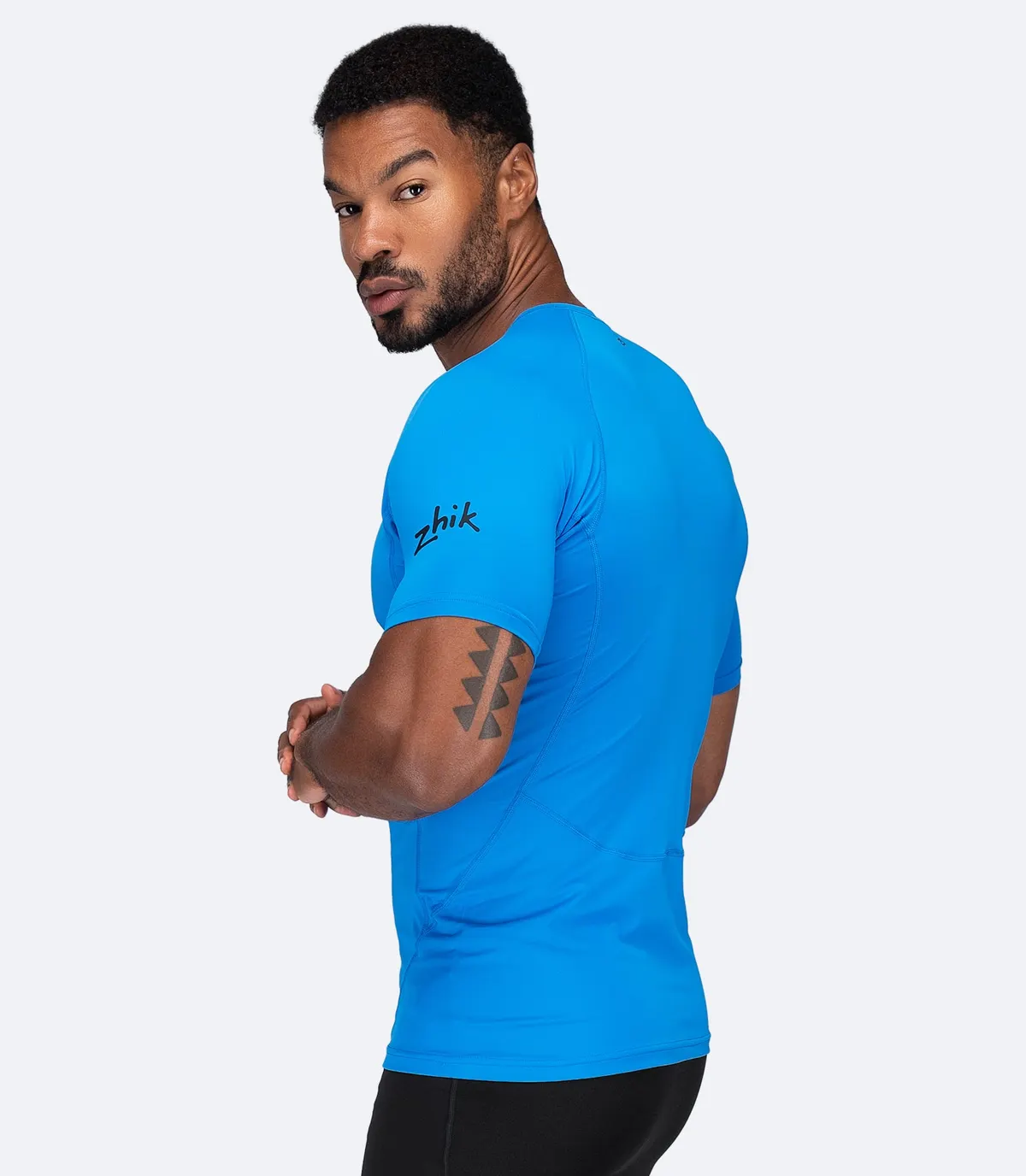 Mens Eco Spandex LT Short Sleeve Baselayer Top - Cyan, image 3