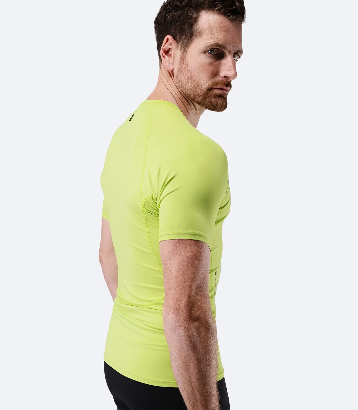 Men's Eco Spandex LT Short Sleeve Baselayer Top - Lime, image 4