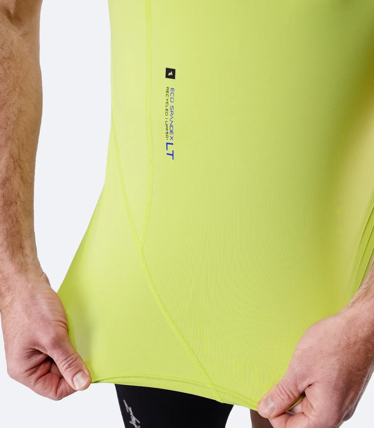 Men's Eco Spandex LT Short Sleeve Baselayer Top - Lime, image 6