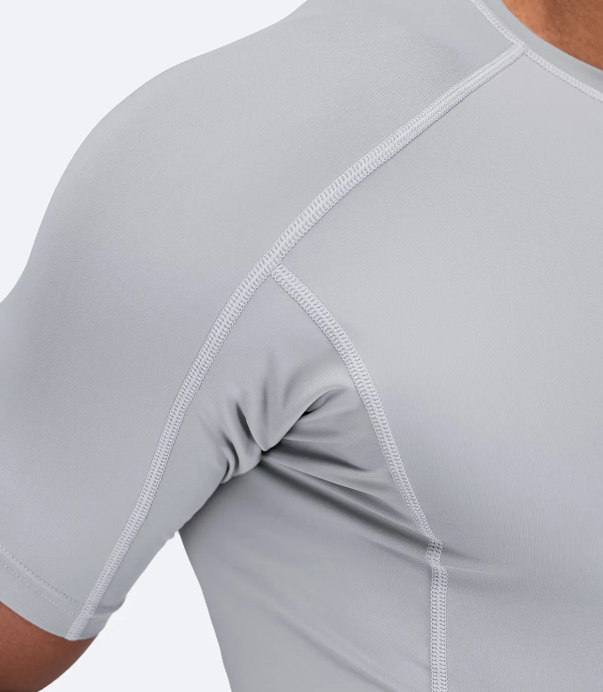 Mens Eco Spandex LT Short Sleeve Baselayer Top - Platinum, image 3