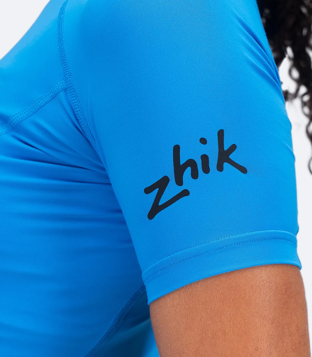 Womens Eco Spandex LT Short Sleeve Baselayer Top - Cyan, image 6