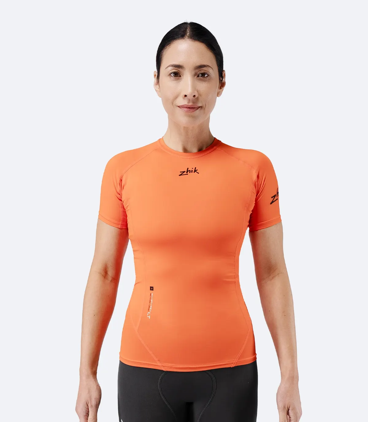 Women's Eco Spandex LT Short Sleeve Baselayer Top - Flame Red, image 3