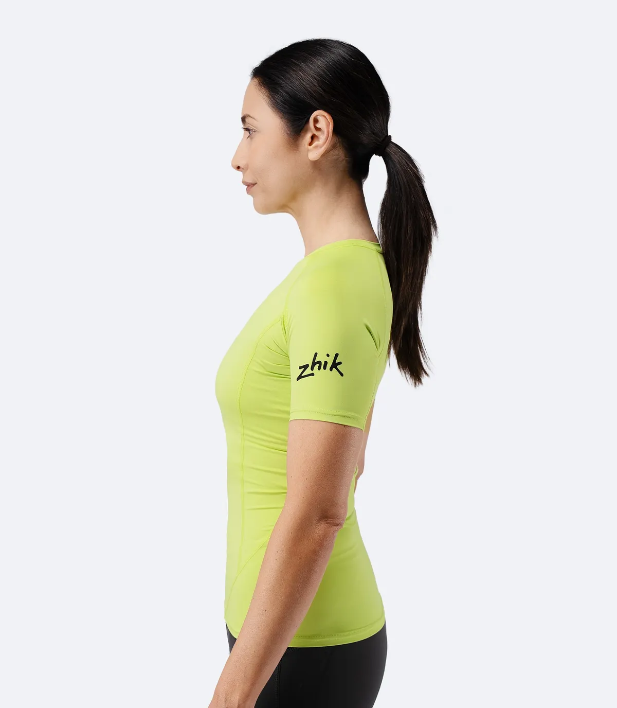 Women's Eco Spandex LT Short Sleeve Baselayer Top - Lime, image 3