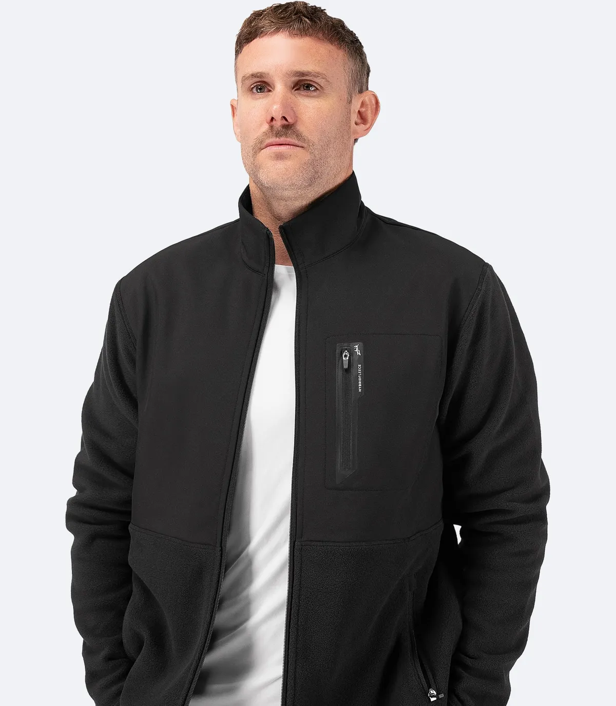Mens Hybrid Fleece Jacket - Black, image 3