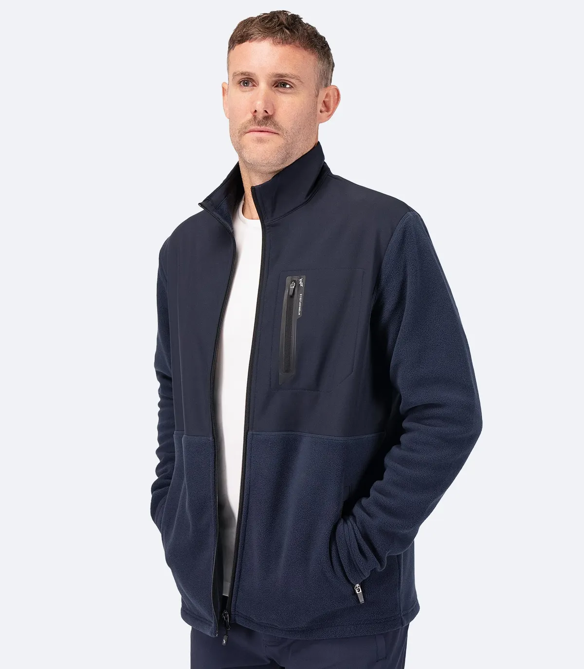 Mens Hybrid Fleece Jacket - Midnight Blue, image 4