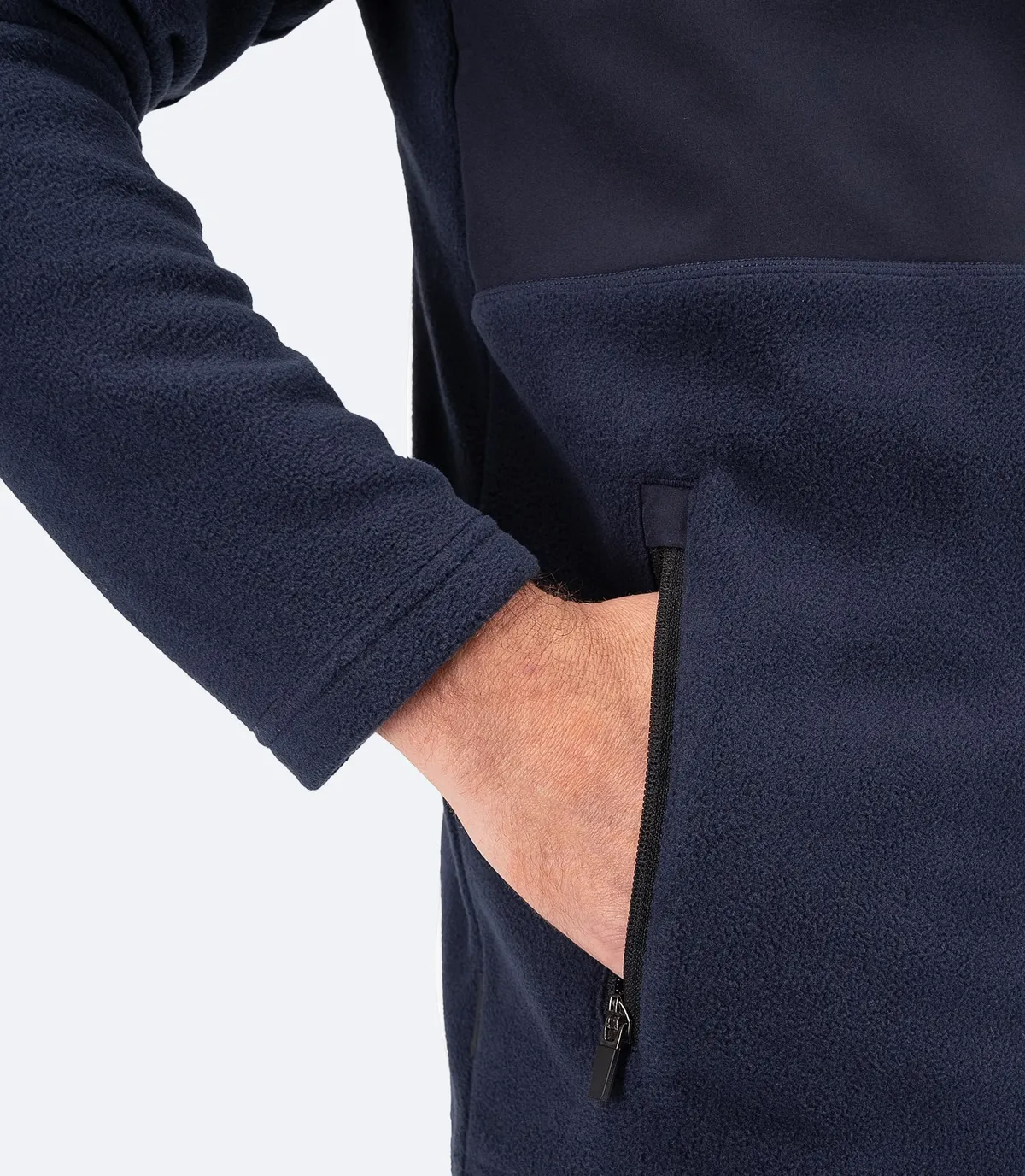Mens Hybrid Fleece Jacket - Midnight Blue, image 5