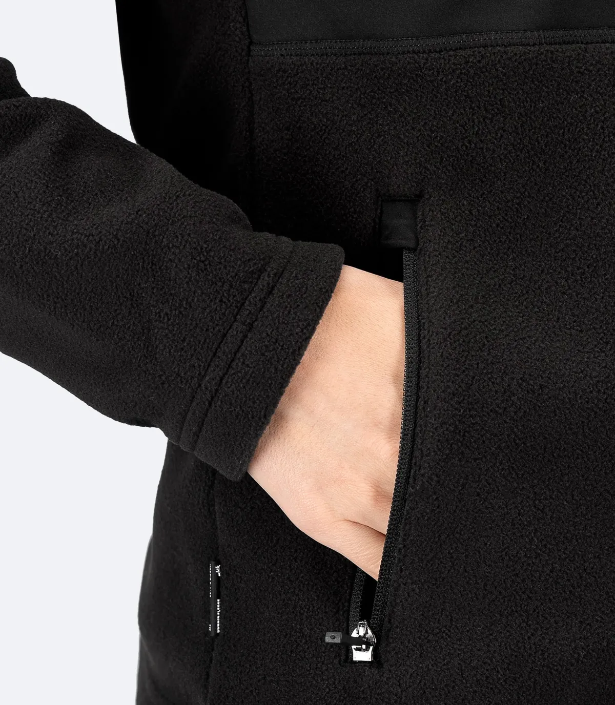 Womens Hybrid Fleece Jacket - Black, image 4