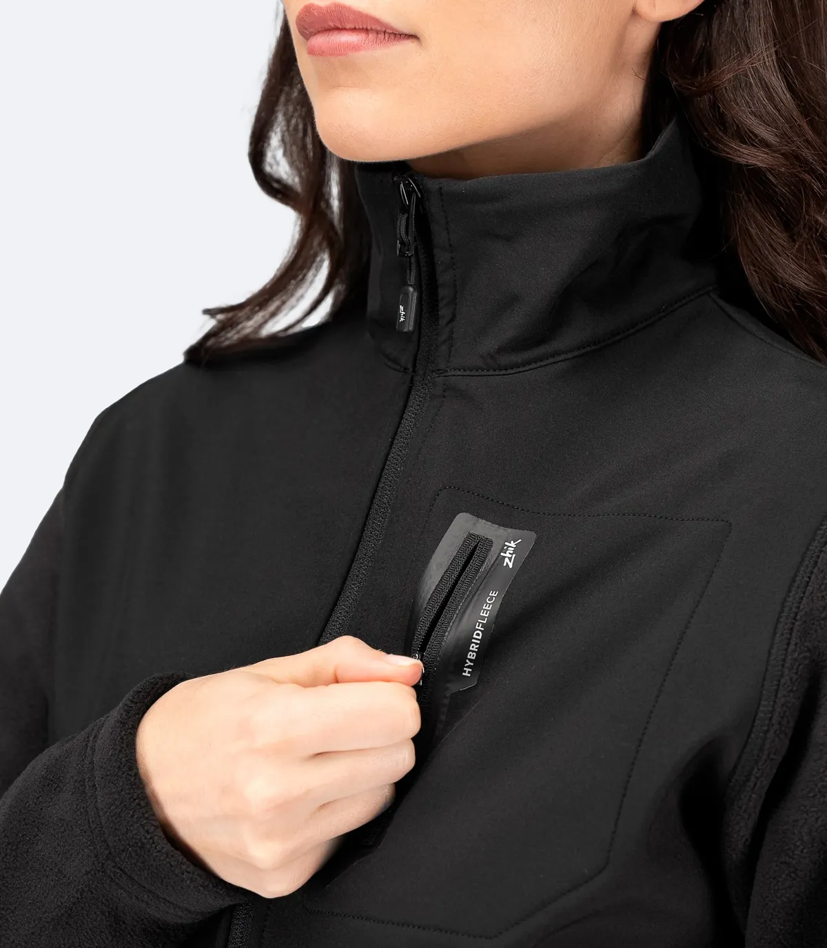 Womens Hybrid Fleece Jacket - Black, image 3