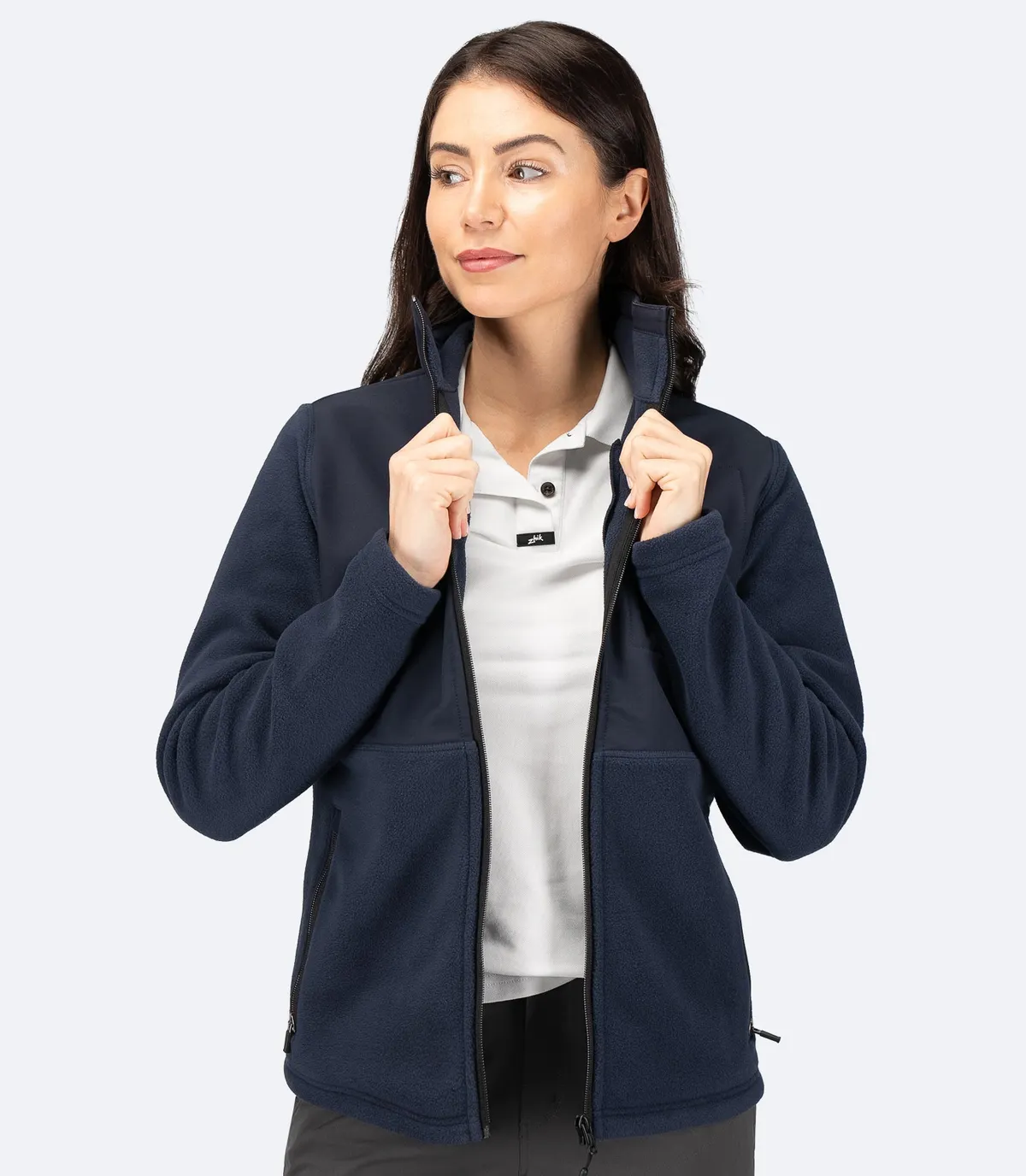 Womens Hybrid Fleece Jacket - Midnight Blue, image 4