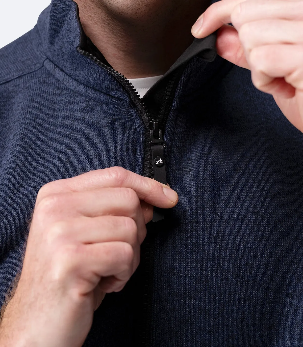 Men's Knit Fleece Jacket - Dark Navy Marle, image 5