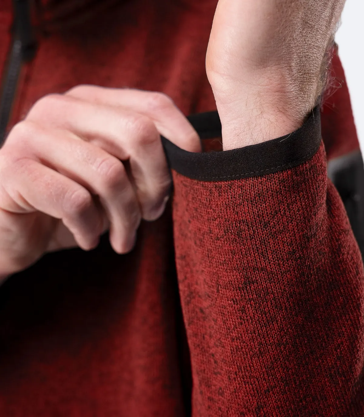 Men's Knit Fleece Jacket - Garnet Marle, image 5