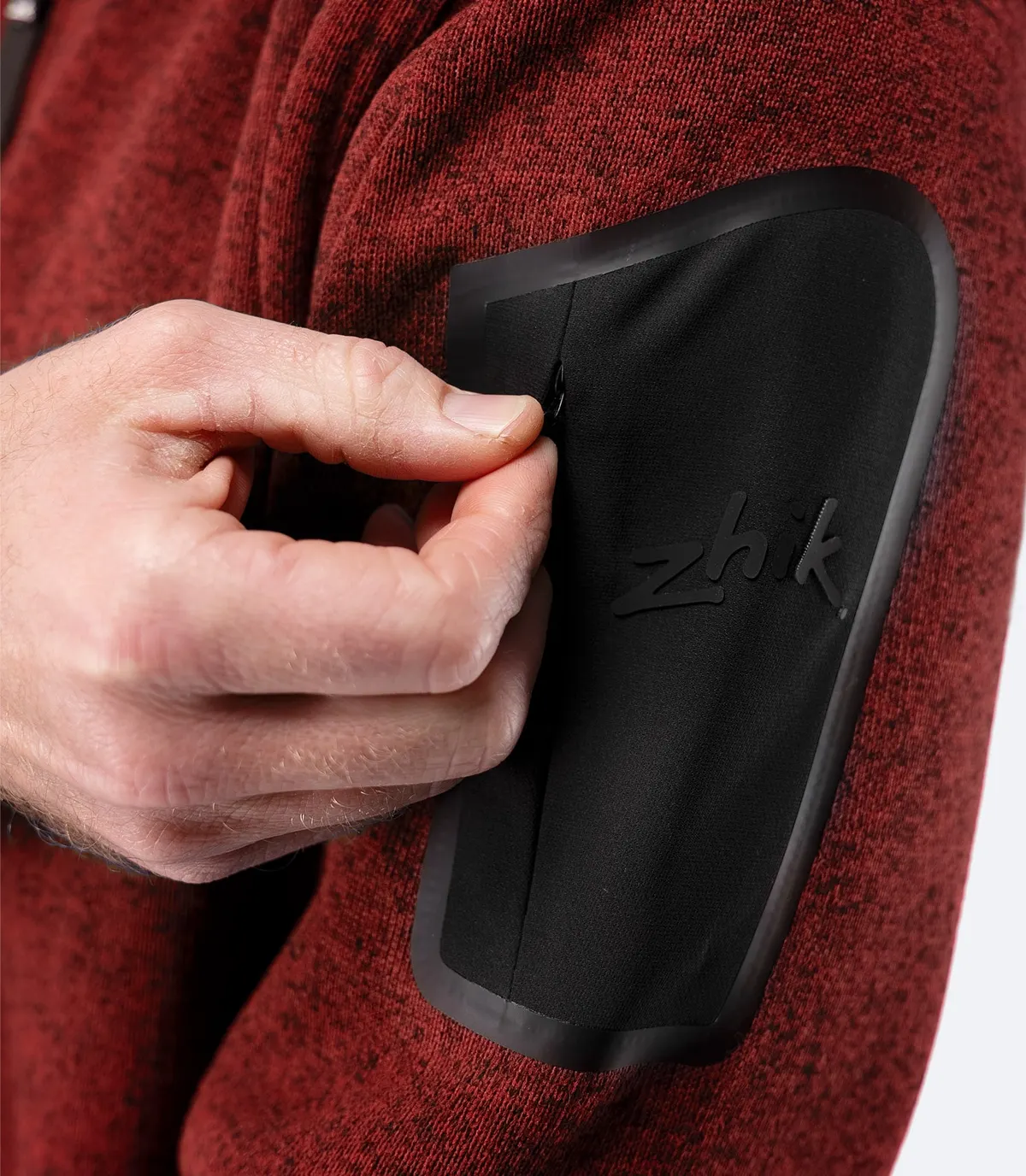 Men's Knit Fleece Jacket - Garnet Marle, image 6